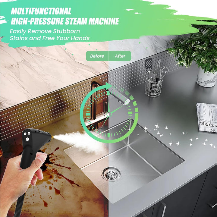 2500W Dampfreiniger Handgerät, 4.5 Bar Dampfreiniger für Alles, Tragbarer Steam Cleaner, 6 Einstellb