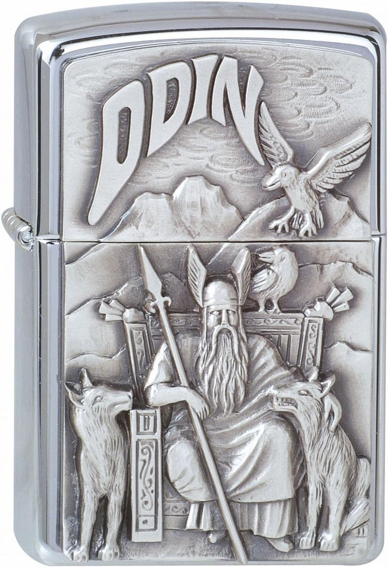 Zippo Feuerzeug 1300097 Viking Odin Emblem Benzinfeuerzeug, Messing, Viking Odin