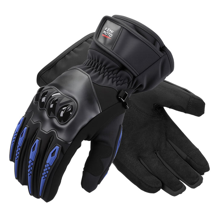 KEMIMOTO Winter Motorradhandschuhe - Winddichte Motorrad Handschuhe mit Touchscreen-Funktion, Warme