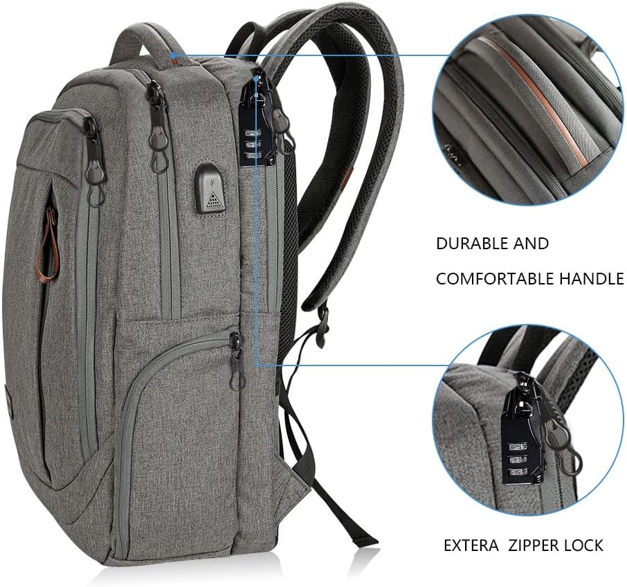 KROSER Laptop Rucksack Schulrucksack 17,3 Zoll Reiserucksack Handgepäck Tagesrucksack Wasserabweisen