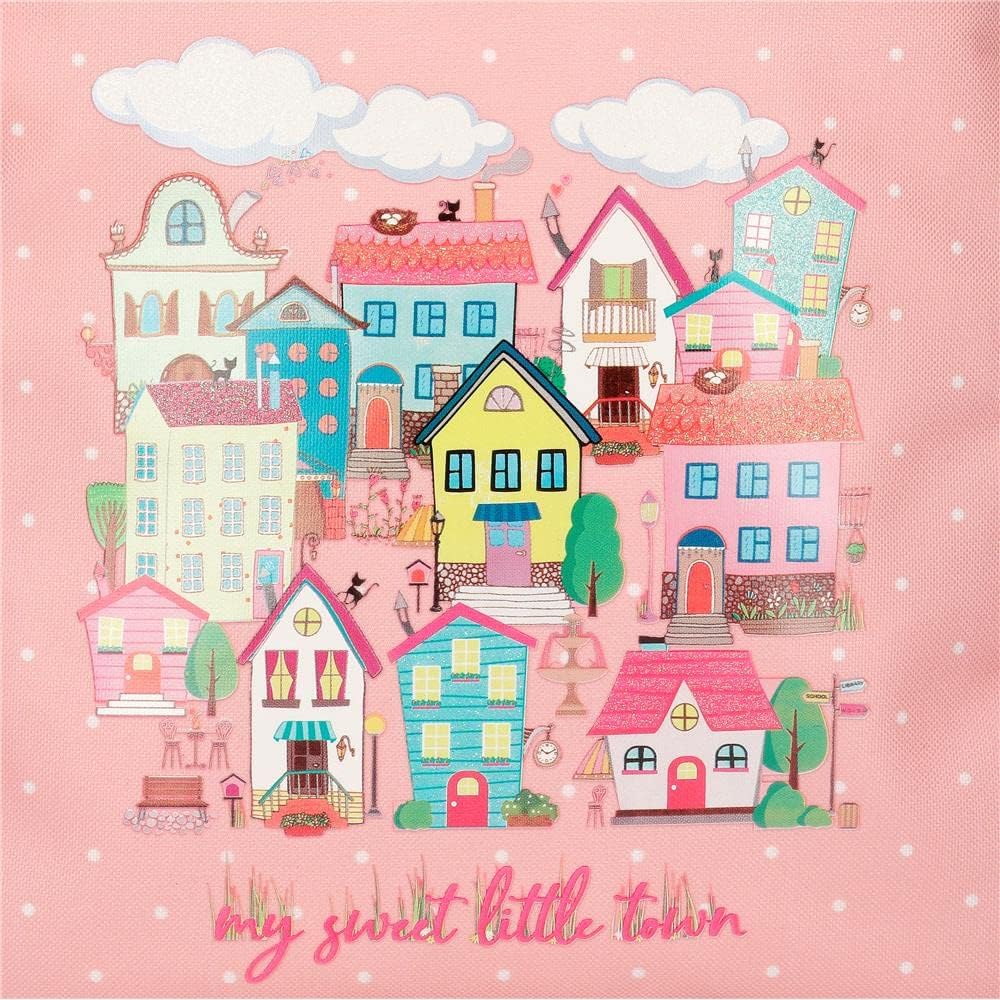 Roll Road My Little Town Rucksack, kompakt, 2 Räder, Rosa, 32 x 43 x 21 cm, Polyester, 28,9 l, Rosa,