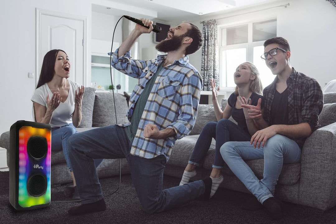 Lexibook iParty®, Tragbarer Bluetooth®-Lautsprecher mit Mikrofon, Leistungsstarker Klang, Mehrfarbig