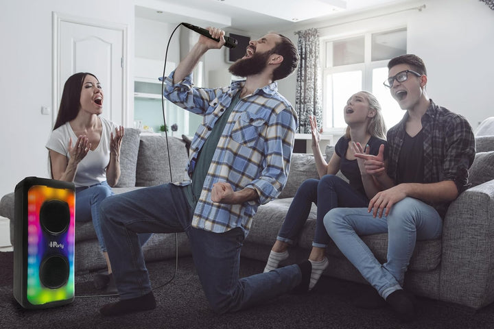 Lexibook iParty®, Tragbarer Bluetooth®-Lautsprecher mit Mikrofon, Leistungsstarker Klang, Mehrfarbig
