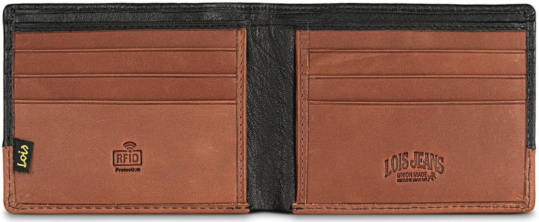 Lois - Geldbörse Herren Leder - Herren Geldbörse Leder mit RFID Schutz - Herren Portemonnaie Leder G