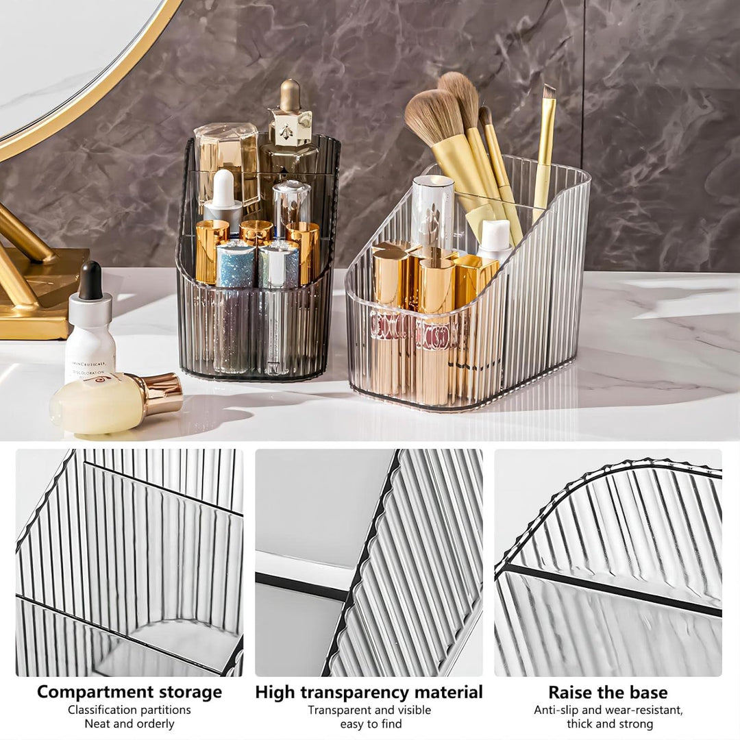 DASITON Make up Organizer,Kosmetik Organizer mit 3 Fächern,Acryl Kosmetik Aufbewahrung mit Grosser K