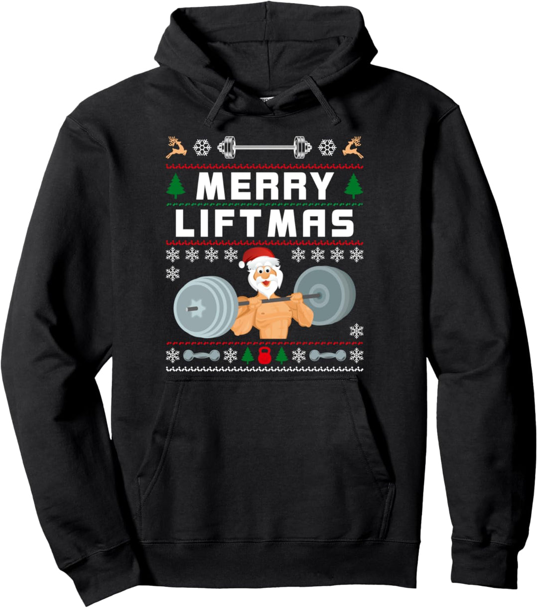 Lifting Lovers Gym Ugly Fun Christmas Sweater Workout Gift Pullover Hoodie