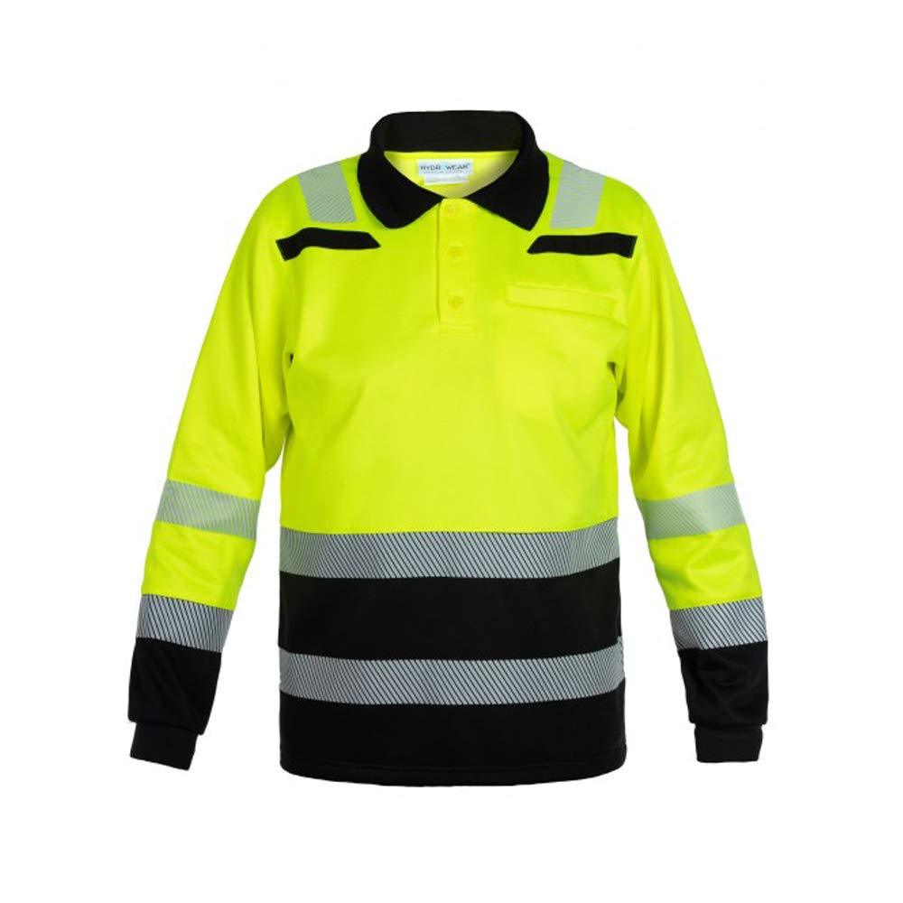 Hydrowear 040470YB-XS TOKIO Trendy High Visible Line Polo Shirt, Hi-Vis Yellow/Black, Grösse XS XS N
