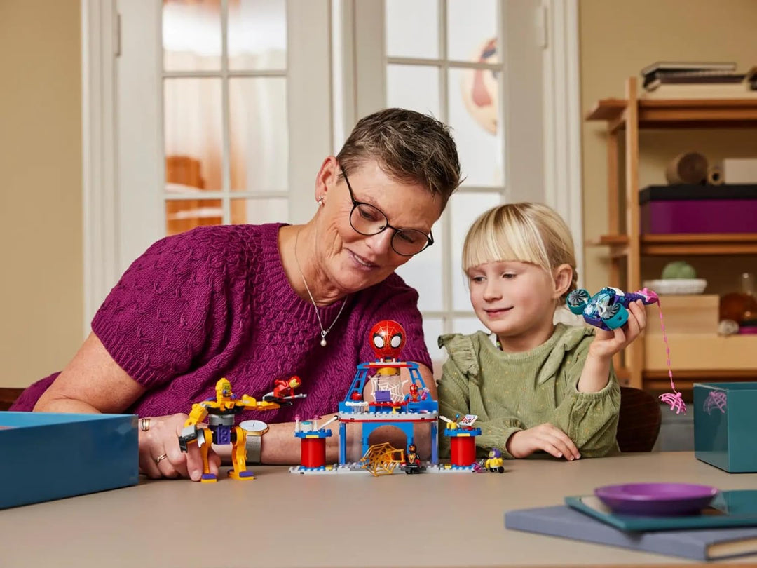 LEGO Marvel Das Hauptquartier von Spideys Team, Spider-Man-Spielzeug mit Fahrzeug und Mech, Geschenk