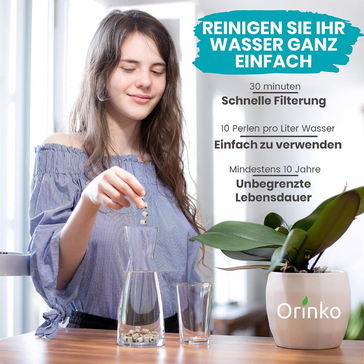 ORINKO® EM Keramikperlen Grau x150 - Wasserfilter zur Reduzierung von Kalk & Mikroorganismen - EM Ke