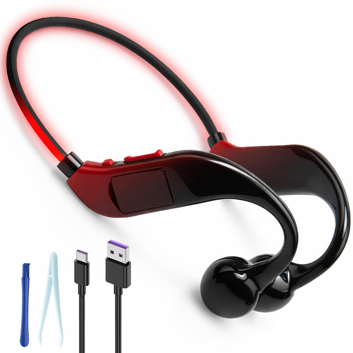 Bone Conduction Kopfhörer Knochenschall Bluetooth5.4 Open-Ear, kabellose Sport Kopfhörer mit IPX5 wa
