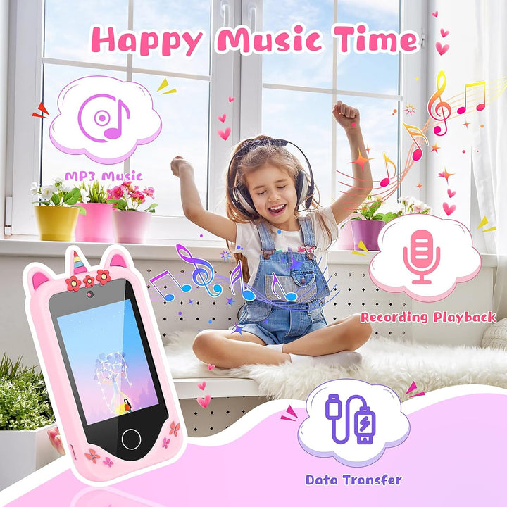 Weinsamkeit Pretend Smartphone für Kinder, Kinder Kamera mit 32 GB SD-Karte, Spielzeug ab 3 4 Jahre