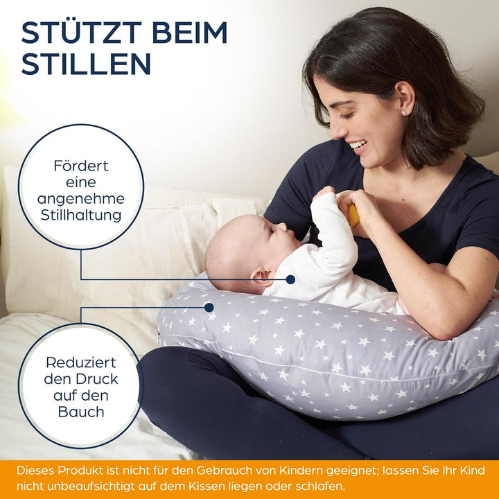 Niimo XXL Schwangerschaftskissen & Stillkissen - Seitenschläferkissen mit Bezug aus 100% Baumwolle,