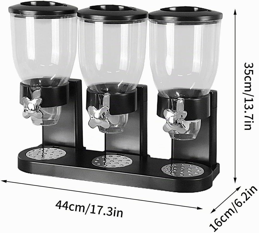 Müslispender - 2 L Müslispender Dreifach Cerealienspender Cornflakes Spender Müsli Dispenser Getreid