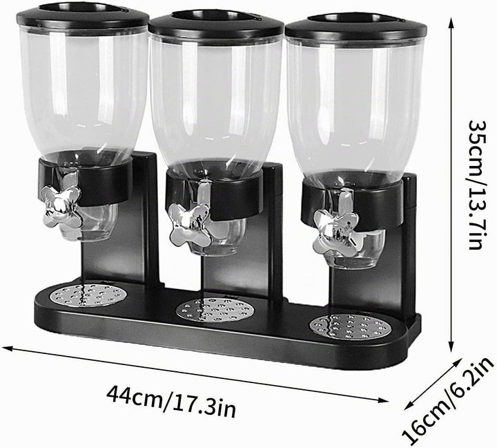 Müslispender - 2 L Müslispender Dreifach Cerealienspender Cornflakes Spender Müsli Dispenser Getreid