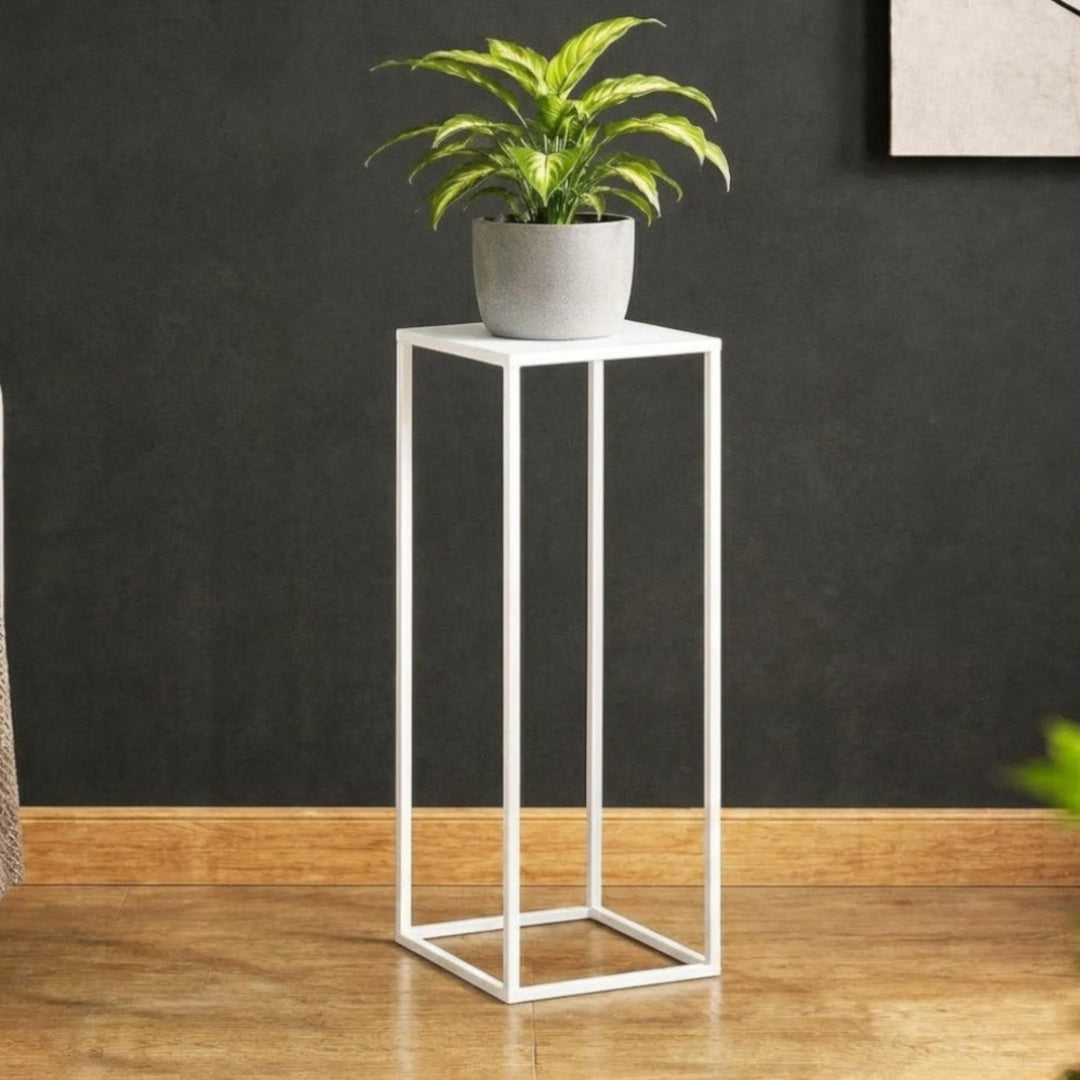 DanDiBo Blumenhocker Metall Weiss Eckig 50-70 cm Blumenständer Beistelltisch 96482 Blumensäule Moder