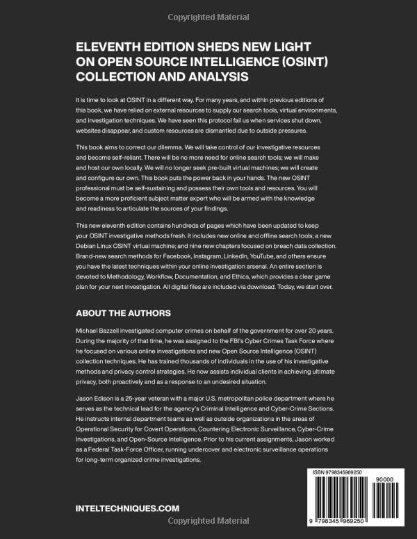 OSINT Techniques: Resources for Uncovering Online Information, Taschenbuch