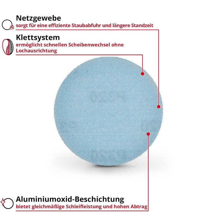 Einhell Schleifgitter, Ø 125 mm, K120 | Netzgewebe | Aluminiumoxid | Klettrückseite | staubarmes Sch