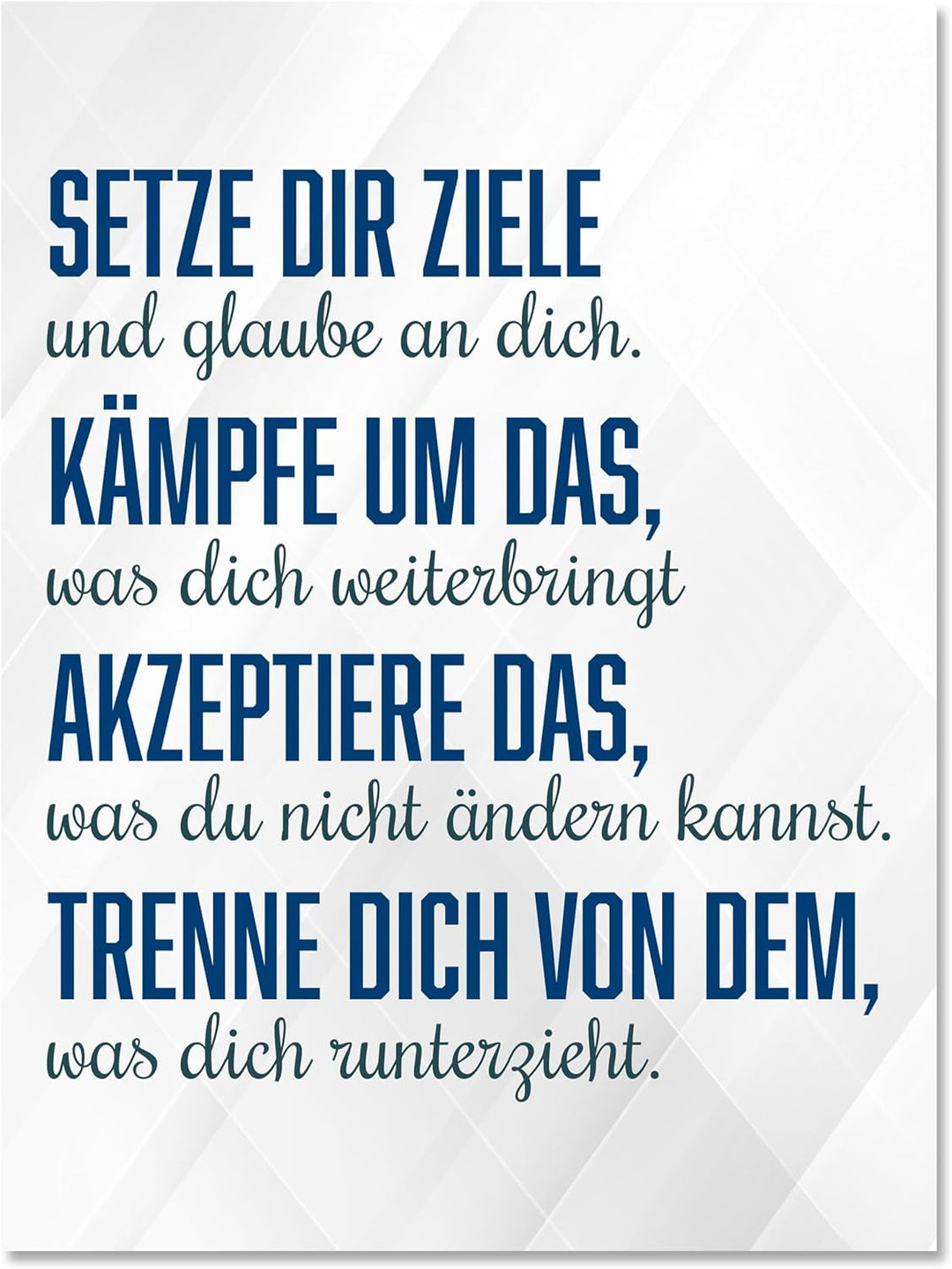 wandmotiv24 Motivations Motiv als Leinwandbild, 60x45cm, Hochformat, Motivation, setze dir Ziele, We