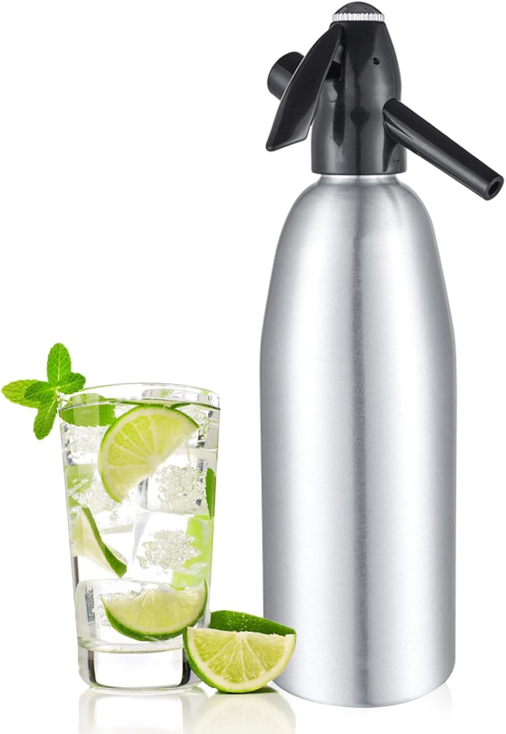 Soda Siphon,1L kohlensäurehaltiges Wasser Maschine,Seltzer Wasser Maker,Tragbare Aluminium Sparkling