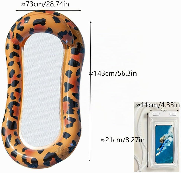 luftmatratze mit Netz, Pool matratze mit wasserdichter Handytasche wasserhängematte mit Netz, luftma