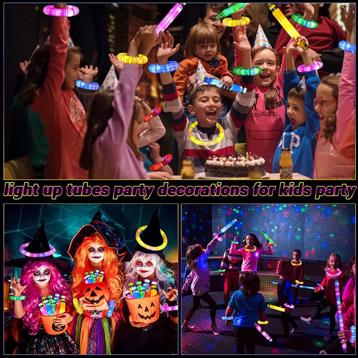 Mitgebsel Kindergeburtstag Pop Tubes Leuchtend 24 Pcs Knicklichter Party Deko Set Gastgeschenke Leuc
