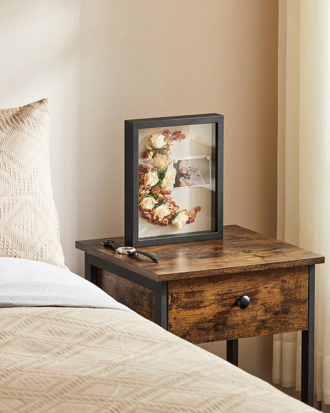 SONGMICS 3D Bilderrahmen zum Befüllen, Fotorahmen mit Schnur, Klammern, Stecknadeln, DIY, Schaumstof