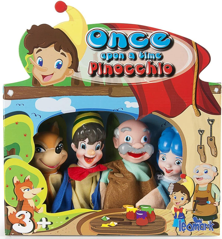Leomark Grosse Handpuppen Set für Kinder - Pinocchio - Bunte Puppen zum Spielen im Theater, Performa