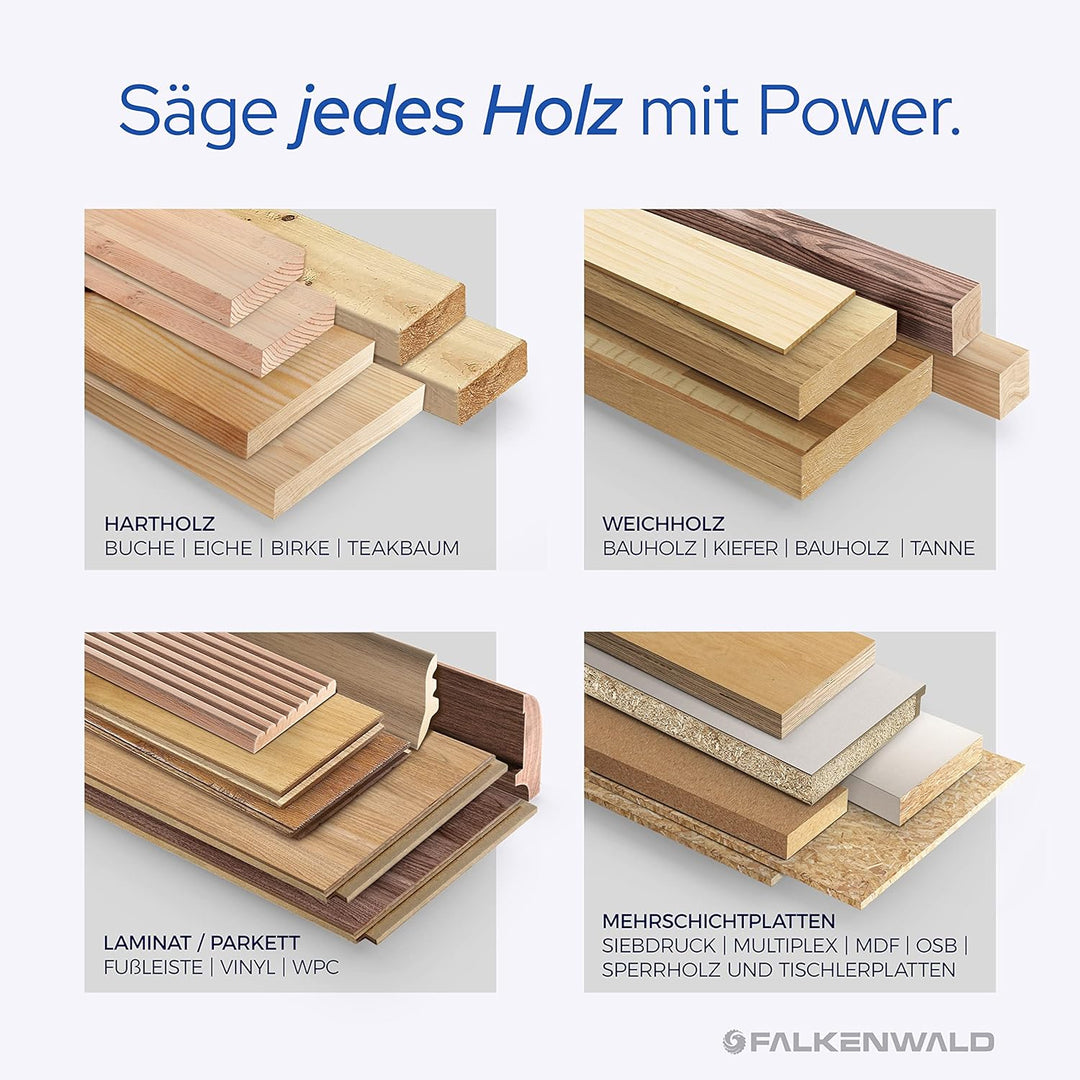 FALKENWALD® Sägeblatt 210x30 mm mit 60 Hartmetall-Zähnen für Holz (Wood) - Kreissägeblatt 210x30 mm