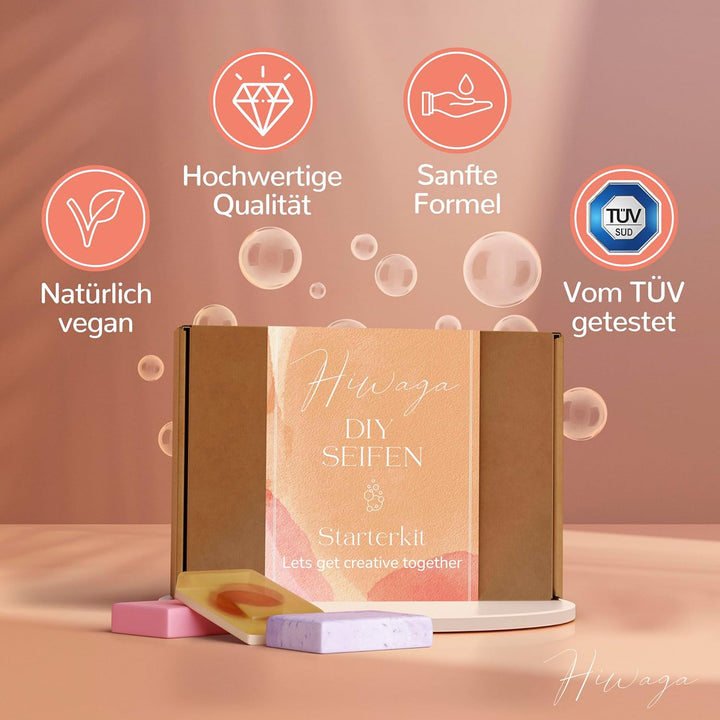 Hiwaga DIY Seifen selber Machen Set für Erwachsene, Starterkit für kreative Seifenherstellung, Seife