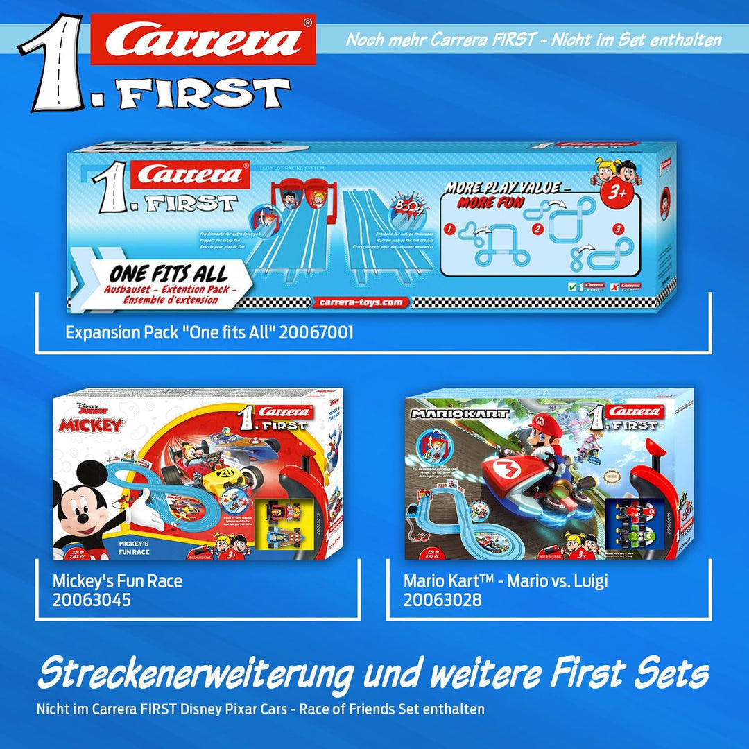 Carrera FIRST Disney Pixar Cars Rennbahn Set | Race of Friends | Batteriebetriebene Rennstrecke | Ab