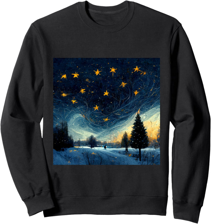 Sternennacht Weihnachten van Gogh Moonlight Inspiration Art Sweatshirt