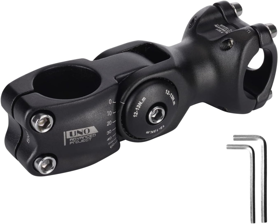 BESNIN Fahrrad Vorbau 25,4 Lenker 0-60 Grad verstellbar MTB Vorbau Rennrad Vorbau Vorbau 90mm 110mm