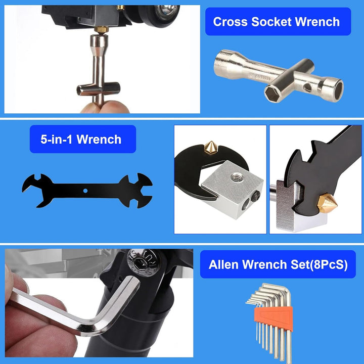 YOTINO 82 PCS 3D Drucker Zubehör, 3D Druck Werkzeug Tool Kit, mit Pinzetten, Zangen, Schnitzmesser,