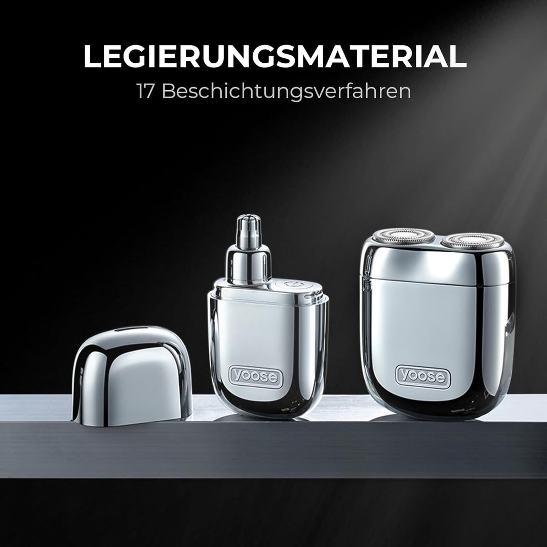 yoose MINI Rasierer & Nasenhaartrimmer Geschenkset - Aus Hochwertiger Legierung, Ultra-Leiser Motor,