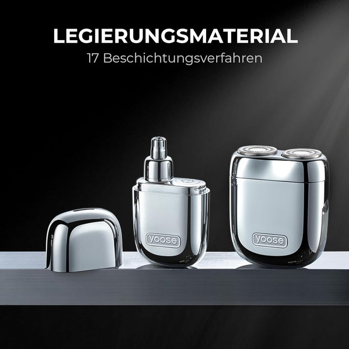 yoose MINI Rasierer & Nasenhaartrimmer Geschenkset - Aus Hochwertiger Legierung, Ultra-Leiser Motor,