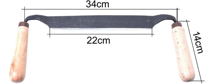 Zugmesser Für Holz Ziehmesser Gerade Wagnermesser Mit Holzheft 34 cm Schäleisen Holz Metall Länge 34
