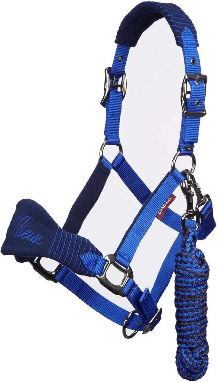 LeMieux Vogue Fleece Headcollar and Leadrope Halfter Volle Grösse schwarz / grau, Volle Grösse schwa