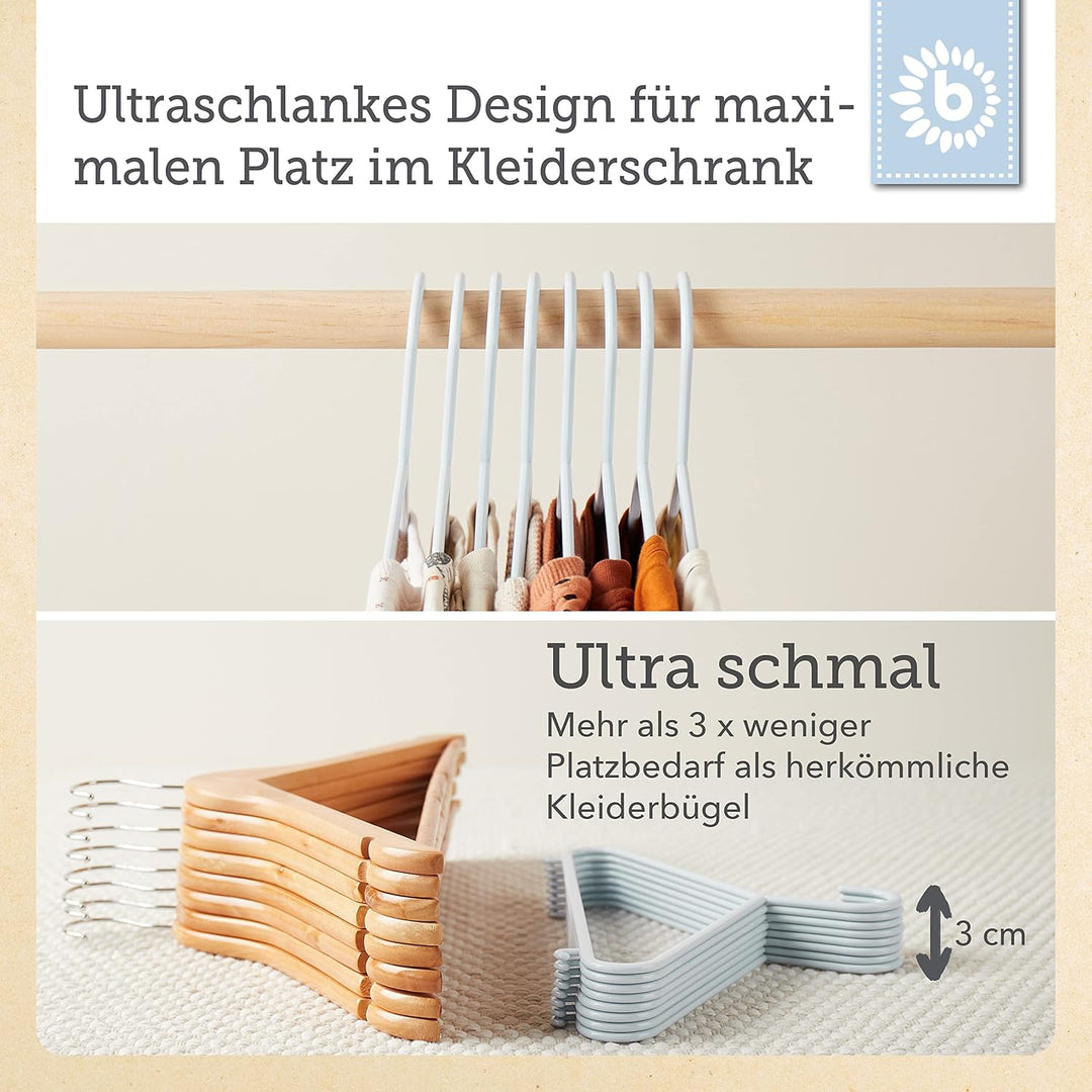 Bieco Kleiderbügel Kinder 32 St. Eisblau | Länge ca 30 cm | Baby Kleiderbügel | Kunststoff Kleiderbü