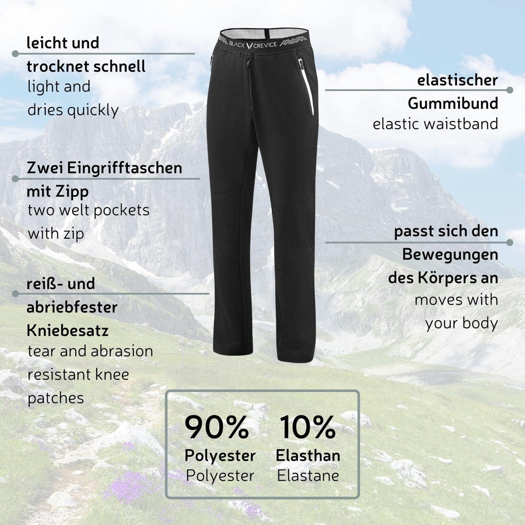 Black Crevice Herren Outdoor Hose I Hochwertige Wanderhose aus 90% Polyester &amp; 10% Spandex I Wassera