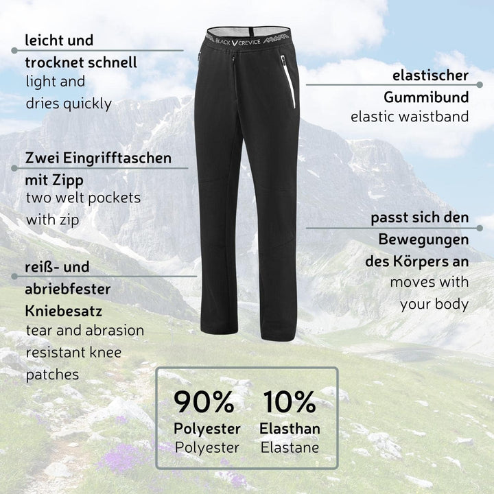 Black Crevice Herren Outdoor Hose I Hochwertige Wanderhose aus 90% Polyester &amp; 10% Spandex I Wassera