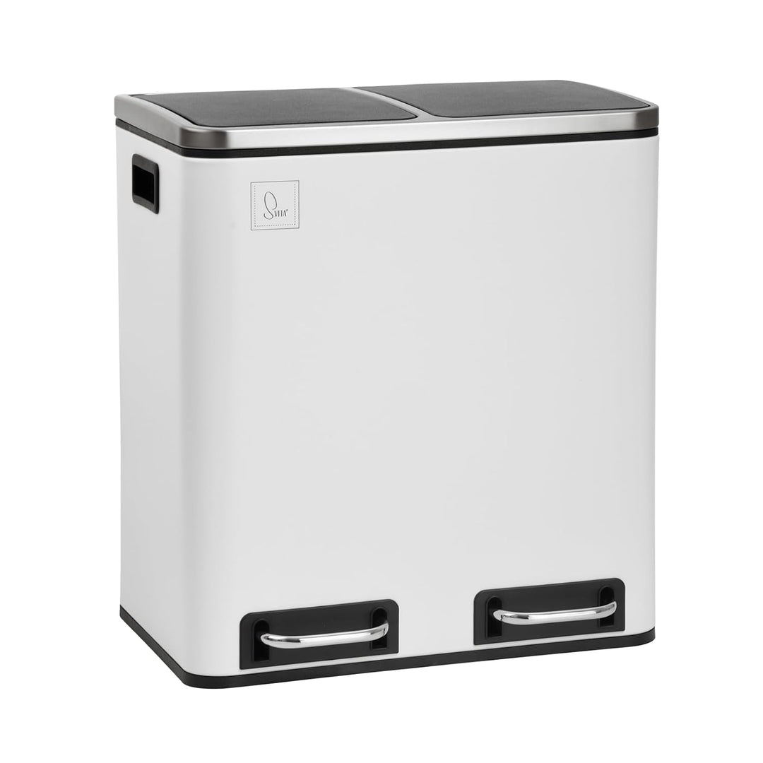 SVITA TM2X15 Treteimer 30 Liter Abfalleimer Mülleimer Design Mülltrennung Papierkorb Küchen-Ordnung