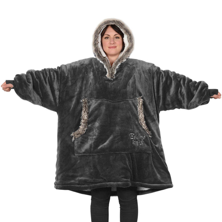 Snug Rug Eskimo Decke mit Ärmel Pullover Decken-Kapuzenpullover Übergrosse Sweatshirt Hoodie Kuschel