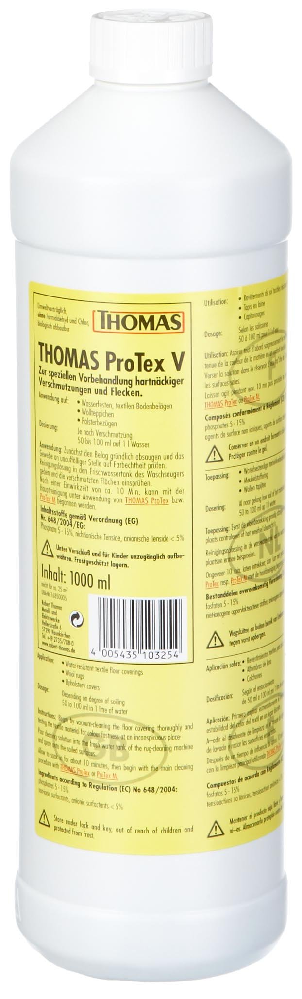 Thomas Pro Tex V Vorreiniger für Teppich und Polster, Kunststoff, 1 Liter, Pro Tex V
