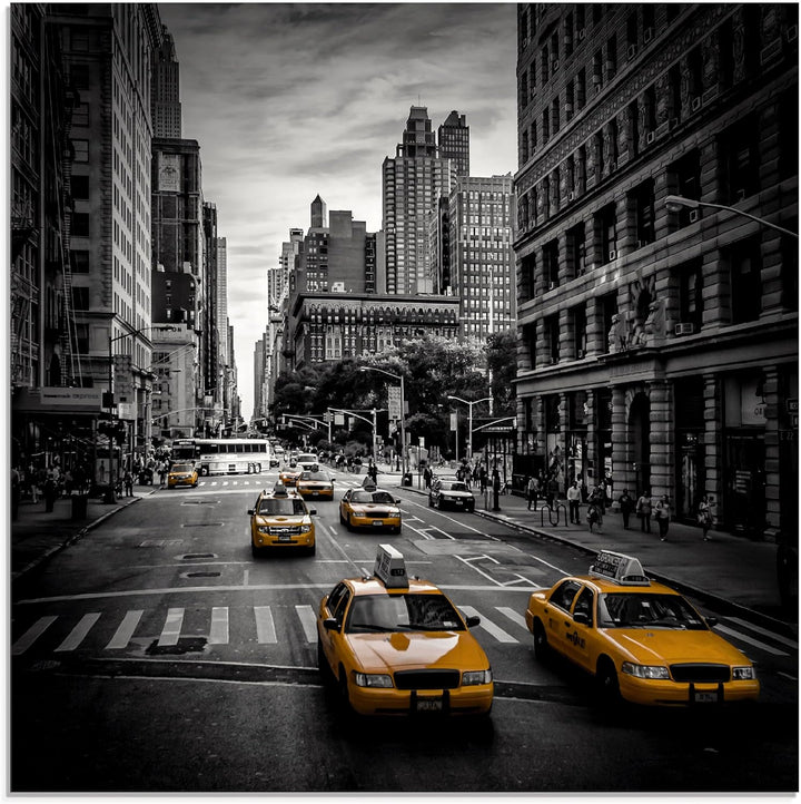 ARTland Glasbilder Wandbild Glas Bild einteilig 40x40 cm Quadratisch Amerika New York City Manhattan