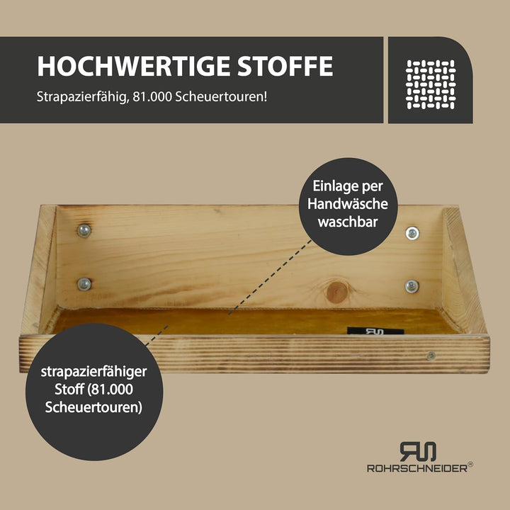 Rohrschneider Katzenbett Wand | Made in EU | Kletterwand Katzen | geflammtes Kiefernholz | belastbar