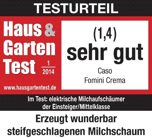 Caso Fomini Crema Design Milchaufschäumer, für cremigen Milchschaum kalt und heiss, ideal für Latte