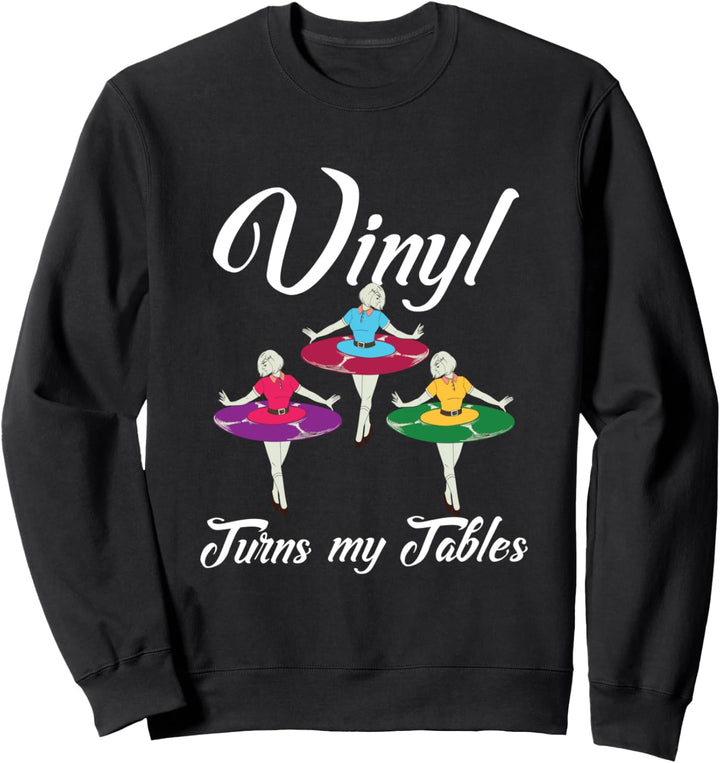 Retro 80er Vintage Vinyl Schallplatten und Plattenspieler Sweatshirt