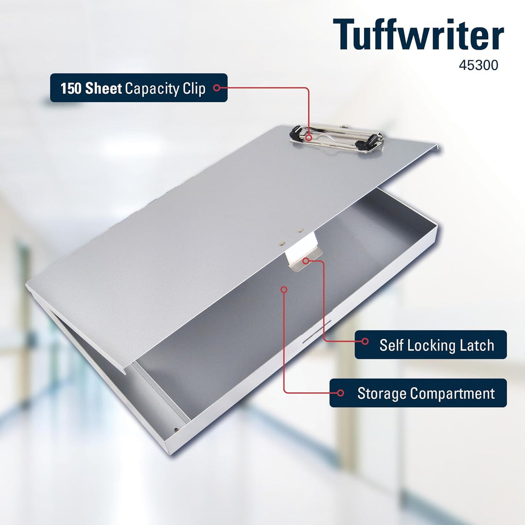 Saunders Tuff-Schreiber-Klemmbrett aus recyceltem Aluminium, Briefgrösse, silberfarben, 1 Klemmbrett