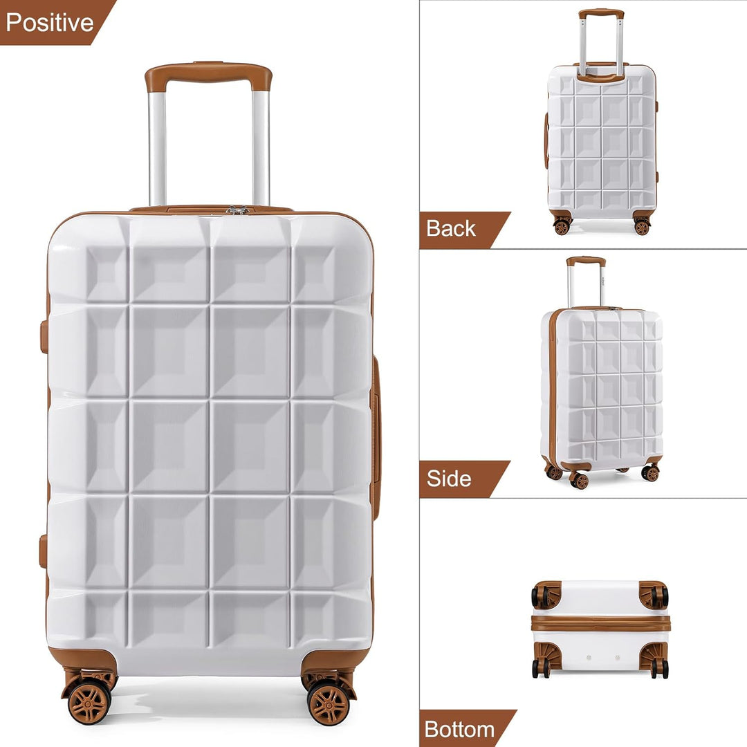 KONO Kofferset 4 Teilig Gepäck-Sets Hartschalenkoffer Reisekoffer Set Zwillingsrollen ABS Koffer Tro
