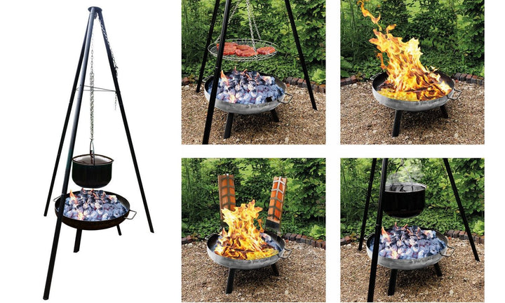 Jürgen Westerholt GmbH Multi-Grillset Feuerschale Grillrost Kochtopf 15L Fischfilethalter Kesselgula